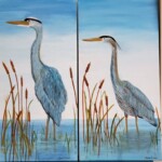 Blue Heron in Reeds 1 & 2