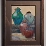 Jugs on Step Framed